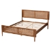 Baxton Studio Gardwin Mid-Century Modern Ash Walnut Finished Wood King Size Platform Bed - BSOMG0089-Ash Walnut Rattan-King