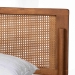 Baxton Studio Gardwin Mid-Century Modern Ash Walnut Finished Wood King Size Platform Bed - BSOMG0089-Ash Walnut Rattan-King