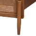 Baxton Studio Gardwin Mid-Century Modern Ash Walnut Finished Wood King Size Platform Bed - BSOMG0089-Ash Walnut Rattan-King
