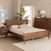 Baxton Studio Gardwin Mid-Century Modern Ash Walnut Finished Wood King Size Platform Bed - BSOMG0089-Ash Walnut Rattan-King