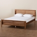 Baxton Studio Gardwin Mid-Century Modern Ash Walnut Finished Wood King Size Platform Bed - BSOMG0089-Ash Walnut Rattan-King