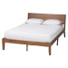 Baxton Studio Salvatore Mid-Century Modern Walnut Brown Finished Wood Queen Size Platform Bed