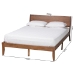 Baxton Studio Salvatore Mid-Century Modern Walnut Brown Finished Wood Queen Size Platform Bed - BSOSW8521-Walnut-Queen