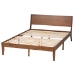 Baxton Studio Salvatore Mid-Century Modern Walnut Brown Finished Wood Queen Size Platform Bed - BSOSW8521-Walnut-Queen