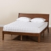 Baxton Studio Salvatore Mid-Century Modern Walnut Brown Finished Wood Queen Size Platform Bed - BSOSW8521-Walnut-Queen