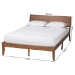 Baxton Studio Salvatore Mid-Century Modern Walnut Brown Finished Wood Queen Size Platform Bed - BSOSW8521-Walnut-Queen