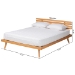Baxton Studio Joaquin Modern Japandi Rustic Brown Finished Wood Queen Size Platform Bed - BSOSW8523-Rustic Brown-Queen