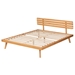 Baxton Studio Joaquin Modern Japandi Rustic Brown Finished Wood Queen Size Platform Bed - BSOSW8523-Rustic Brown-Queen