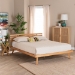 Baxton Studio Joaquin Modern Japandi Rustic Brown Finished Wood Queen Size Platform Bed - BSOSW8523-Rustic Brown-Queen