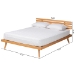 Baxton Studio Joaquin Modern Japandi Rustic Brown Finished Wood Queen Size Platform Bed - BSOSW8523-Rustic Brown-Queen