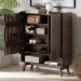 Baxton Studio Paricia Mid-Century Modern Walnut Brown Finished Wood Shoe Cabinet - BSOSESC70340WI-CLB-Shoe Cabinet