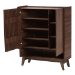 Baxton Studio Paricia Mid-Century Modern Walnut Brown Finished Wood Shoe Cabinet - BSOSESC70340WI-CLB-Shoe Cabinet