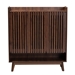 Baxton Studio Delaire Mid-Century Modern Walnut Brown Finished Wood Shoe Cabinet - BSOSESC70350WI-CLB-Shoe Cabinet
