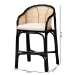 bali & pari Miranda Modern Bohemian Two-Tone Black and Natural Brown Rattan Counter Stool - BSOMiranda-Rattan-CS