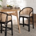 bali & pari Miranda Modern Bohemian Two-Tone Black and Natural Brown Rattan Counter Stool - BSOMiranda-Rattan-CS