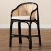 bali & pari Miranda Modern Bohemian Two-Tone Black and Natural Brown Rattan Counter Stool - BSOMiranda-Rattan-CS