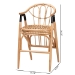 bali & pari Cyntia Modern Bohemian Natural Brown Rattan Counter Stool - BSOCyntia-Rattan-CS