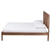 Baxton Studio Blossom Classic and Traditional Ash Walnut Finished Wood and Rattan Queen Size Platform Bed - BSOMG0084-Ash Walnut Rattan-Queen