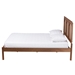 Baxton Studio Blossom Classic and Traditional Ash Walnut Finished Wood and Rattan King Size Platform Bed - BSOMG0084-Ash Walnut Rattan-King