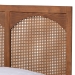 Baxton Studio Blossom Classic and Traditional Ash Walnut Finished Wood and Rattan Queen Size Platform Bed - BSOMG0084-Ash Walnut Rattan-Queen
