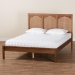 Baxton Studio Blossom Classic and Traditional Ash Walnut Finished Wood and Rattan Queen Size Platform Bed - BSOMG0084-Ash Walnut Rattan-Queen