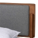 Baxton Studio Powers Mid-Century Modern Grey Fabric and Ash Walnut Finished Wood King Size Platform Bed - BSOMG0089-1-Dark Grey/Ash Walnut-King