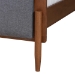 Baxton Studio Powers Mid-Century Modern Grey Fabric and Ash Walnut Finished Wood King Size Platform Bed - BSOMG0089-1-Dark Grey/Ash Walnut-King