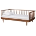 Baxton Studio Matilda Mid-Century Modern Ash Walnut Finished Wood Twin Size Daybed
