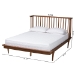 Baxton Studio Flint Mid-Century Modern Ash Walnut Finished Wood King Size Platform Bed - BSOMG0092-Ash Walnut-King