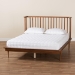 Baxton Studio Flint Mid-Century Modern Ash Walnut Finished Wood King Size Platform Bed - BSOMG0092-Ash Walnut-King