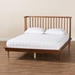 Baxton Studio Flint Mid-Century Modern Ash Walnut Finished Wood Queen Size Platform Bed - BSOMG0092-Ash Walnut-Queen