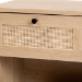 Baxton Studio Sherwin Mid-Century Modern Light Brown and Black 1-Drawer End Table with Woven Rattan Accent - BSOSR221172-Rattan-ET