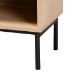 Baxton Studio Sherwin Mid-Century Modern Light Brown and Black 1-Drawer End Table with Woven Rattan Accent - BSOSR221172-Rattan-ET