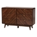Baxton Studio Markell Mid-Century Modern Transitional Walnut Brown Finished Wood 6-Drawer Dresser