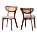 Baxton Studio Dannell Mid-Century Modern Grey Fabric and Walnut Brown Finished Wood 2-Piece Dining Chair Set