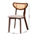 Baxton Studio Dannell Mid-Century Modern Grey Fabric and Walnut Brown Finished Wood 2-Piece Dining Chair Set - BSOCS003C-Walnut/Light Grey-DC-2PK