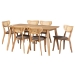 Baxton Studio Dannell Mid-Century Modern Grey Fabric and Natural Oak Finished Wood 7-Piece Dining Set