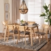 Baxton Studio Dannell Mid-Century Modern Grey Fabric and Natural Oak Finished Wood 7-Piece Dining Set - BSOCS003C-Natural Oak/Light Grey-7PC Dining Set