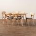 Baxton Studio Dannell Mid-Century Modern Grey Fabric and Natural Oak Finished Wood 7-Piece Dining Set - BSOCS003C-Natural Oak/Light Grey-7PC Dining Set