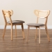 Baxton Studio Dannell Mid-Century Modern Grey Fabric and Natural Oak Finished Wood 2-Piece Dining Chair Set - BSOCS003C-Natural Oak/Light Grey-DC-2PK