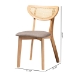 Baxton Studio Dannell Mid-Century Modern Grey Fabric and Natural Oak Finished Wood 2-Piece Dining Chair Set - BSOCS003C-Natural Oak/Light Grey-DC-2PK