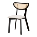 Baxton Studio Dannell Mid-Century Modern Cream Fabric and Black Finished Wood 5-Piece Dining Set - BSOCS003C-Black/Cream-5PC Dining Set