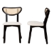 Baxton Studio Dannell Mid-Century Modern Cream Fabric and Black Finished Wood 2-Piece Dining Chair Set - BSOCS003C-Black/Cream-DC-2PK