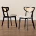 Baxton Studio Dannell Mid-Century Modern Cream Fabric and Black Finished Wood 2-Piece Dining Chair Set - BSOCS003C-Black/Cream-DC-2PK