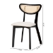 Baxton Studio Dannell Mid-Century Modern Cream Fabric and Black Finished Wood 2-Piece Dining Chair Set - BSOCS003C-Black/Cream-DC-2PK