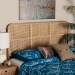 bali & pari Lainer Modern Bohemian Natural Brown Finished Bayur Wood and Bamboo Queen Size Headboard - BSOLMZ12-Light Natural/Natural Rattan-Headboard Queen