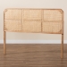 bali & pari Lainer Modern Bohemian Natural Brown Finished Bayur Wood and Bamboo Queen Size Headboard - BSOLMZ12-Light Natural/Natural Rattan-Headboard Queen