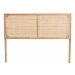 bali & pari Aurelia Modern Bohemian Natural Brown Finished Bayur Wood and Rattan Queen Size Headboard - BSOCPT10-Light Natural/Natural Rattan-Headboard Queen