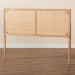 bali & pari Aurelia Modern Bohemian Natural Brown Finished Bayur Wood and Rattan Queen Size Headboard - BSOCPT10-Light Natural/Natural Rattan-Headboard Queen