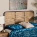 bali & pari Lainer Modern Bohemian Dark Brown Finished Bayur Wood and Natural Bamboo Queen Size Headboard - BSOLMZ12-Dark Natural/Natural Rattan-Headboard Queen